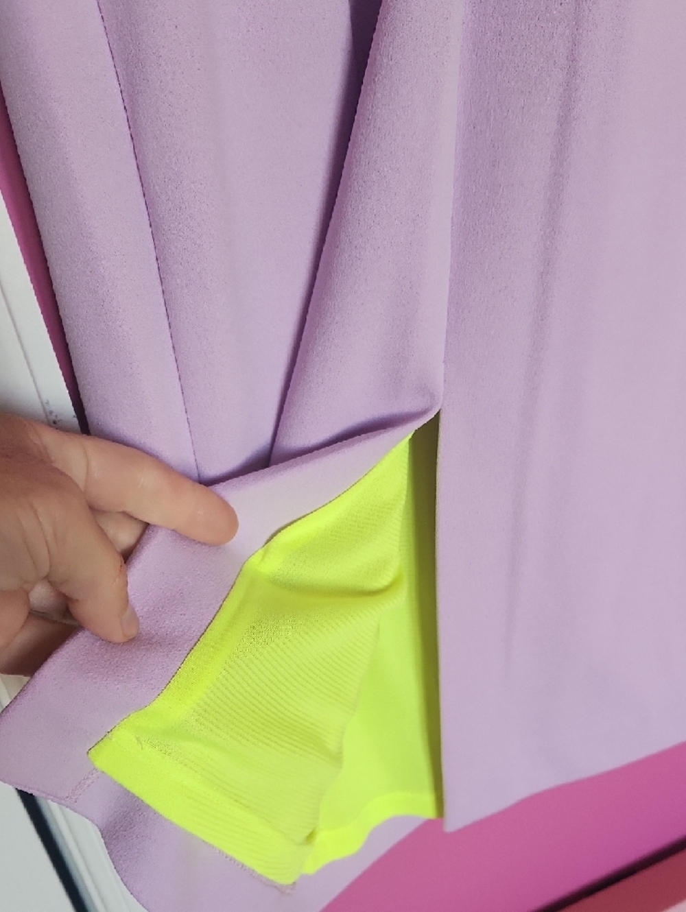 Christian Siriano Neon Yellow, Black & Lavender Tie-Shoulder Midi Dress - Picture 9 of 13